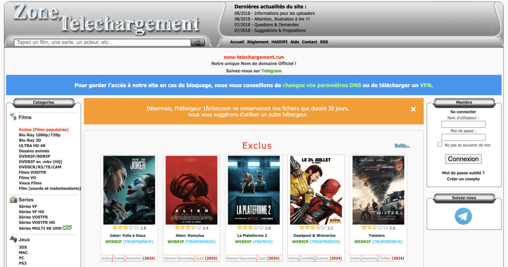 Zone Téléchargement La nouvelle adresse (Janvier 2025) So Films