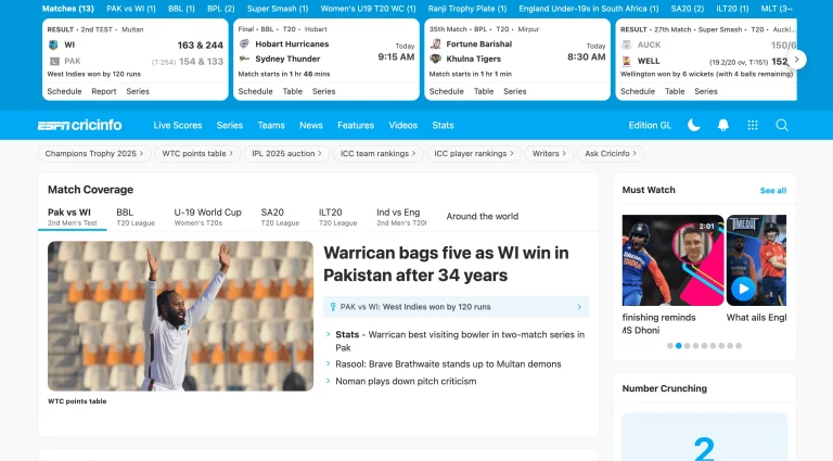 CricInfo : La nouvelle adresse